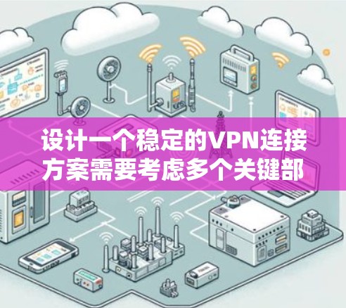 设计一个稳定的VPN连接方案需要考虑多个关键部分，确保在各种情况下都能可靠运行。以下是一个详细的解决方案